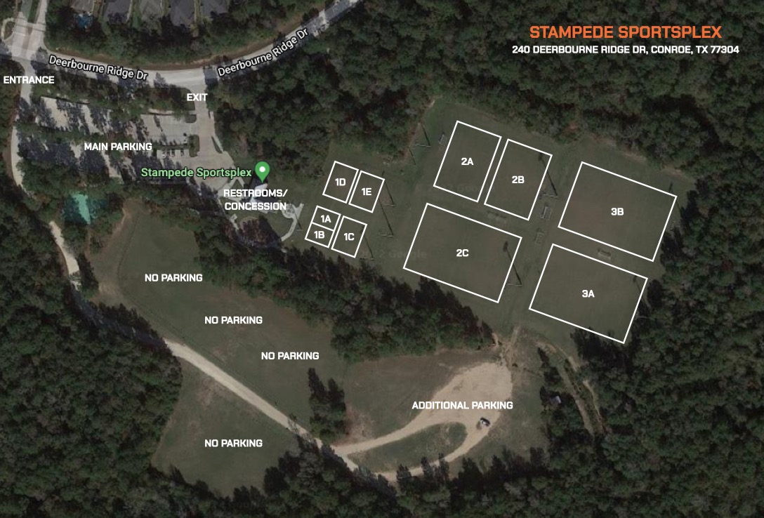 Stampede Sportsplex Field Map REC YA (Spring 2022) (002) - HTX Soccer